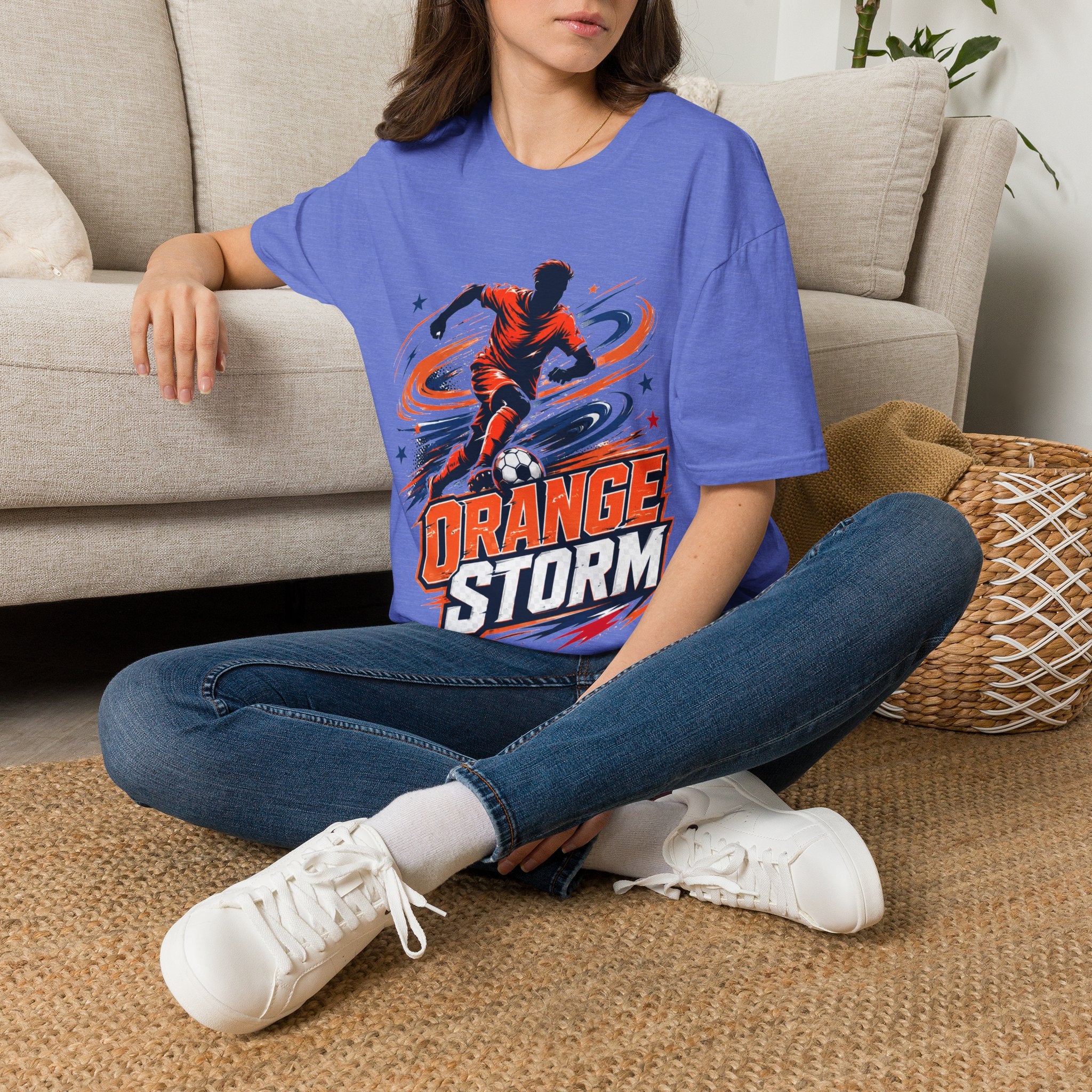 Netherlands Orange Storm Soccer T-Shirt — Dynamic Player Graphic Tee