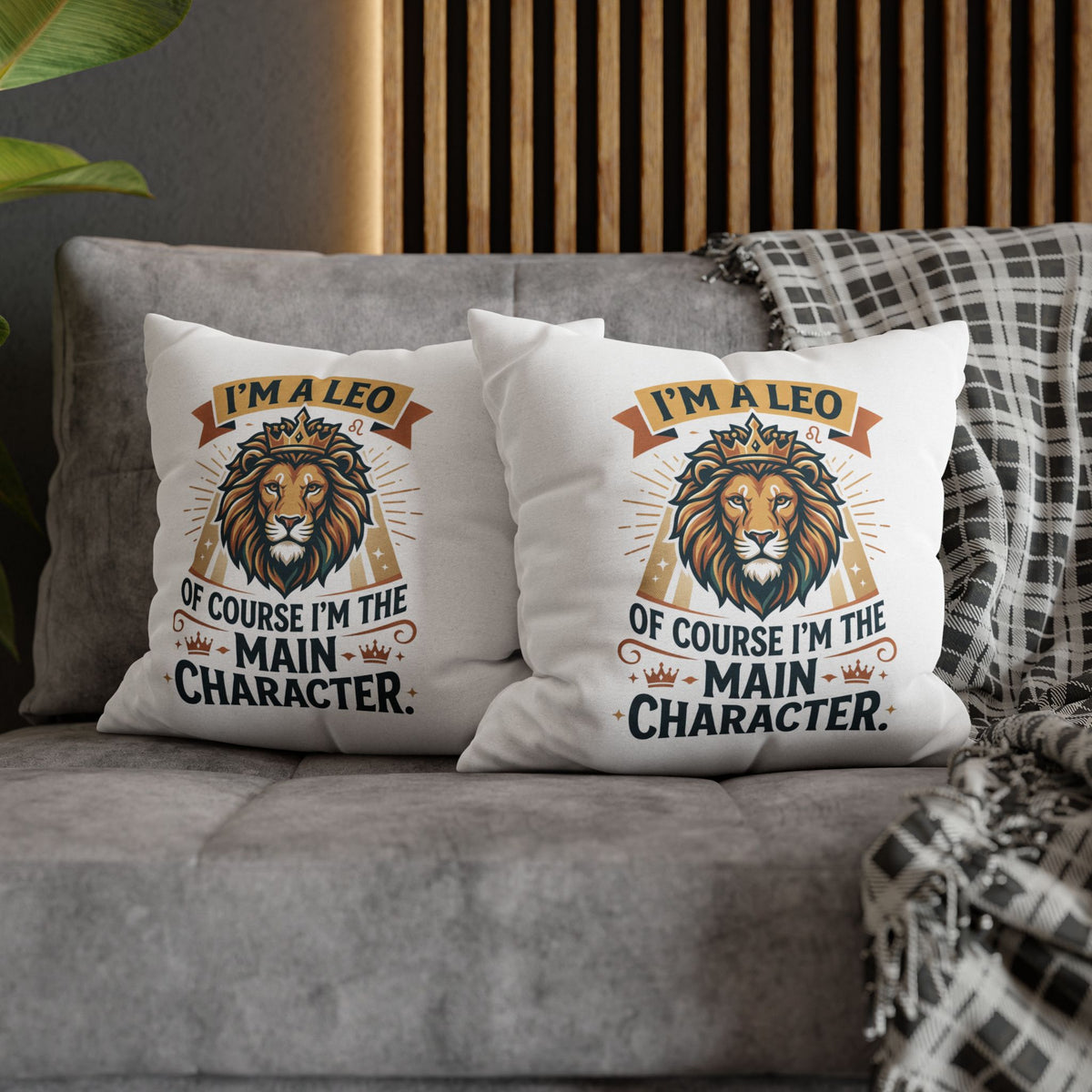 Leo Zodiac The Main Character Spun Polyester Square Pillowcase