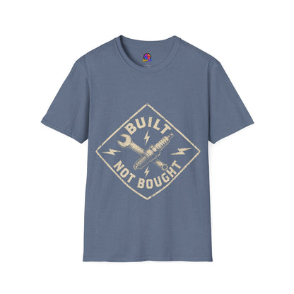 Built Not Bought T-Shirt — Vintage Mechanic Auto Repair Tee