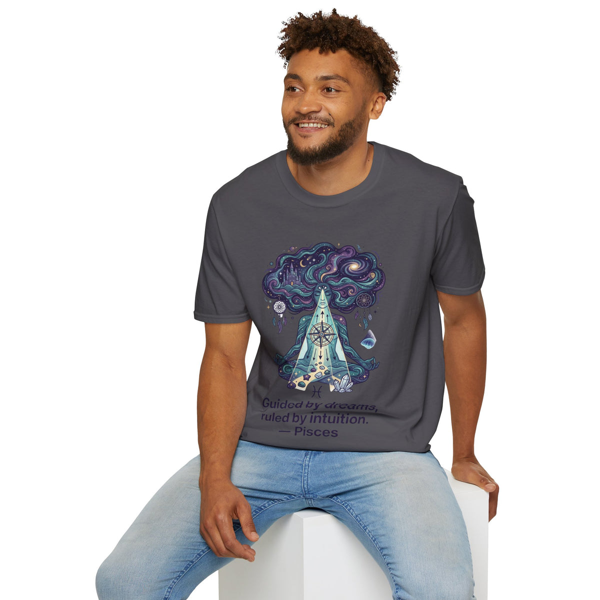 Pisces Zodiac Meditative Pisces T‑Shirt — 'Guided by dreams, ruled by intuition' Zodiac Tee