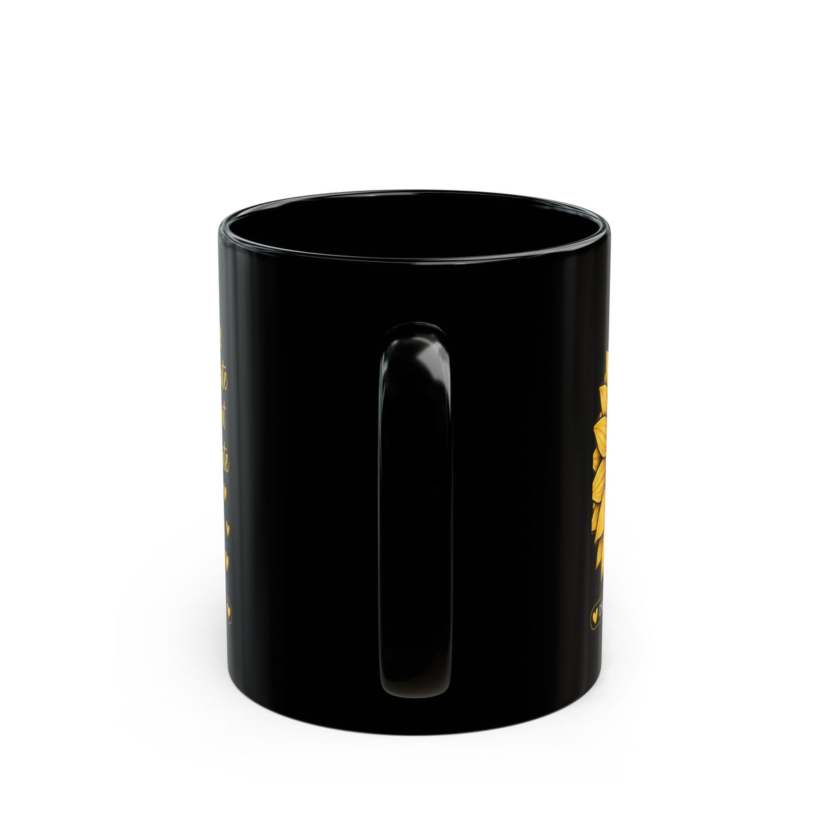 Childhood Cancer Awareness Sunflower Mug – Inspire Advocate Support Educate Love Hope Cure (Black, 11oz/15oz)