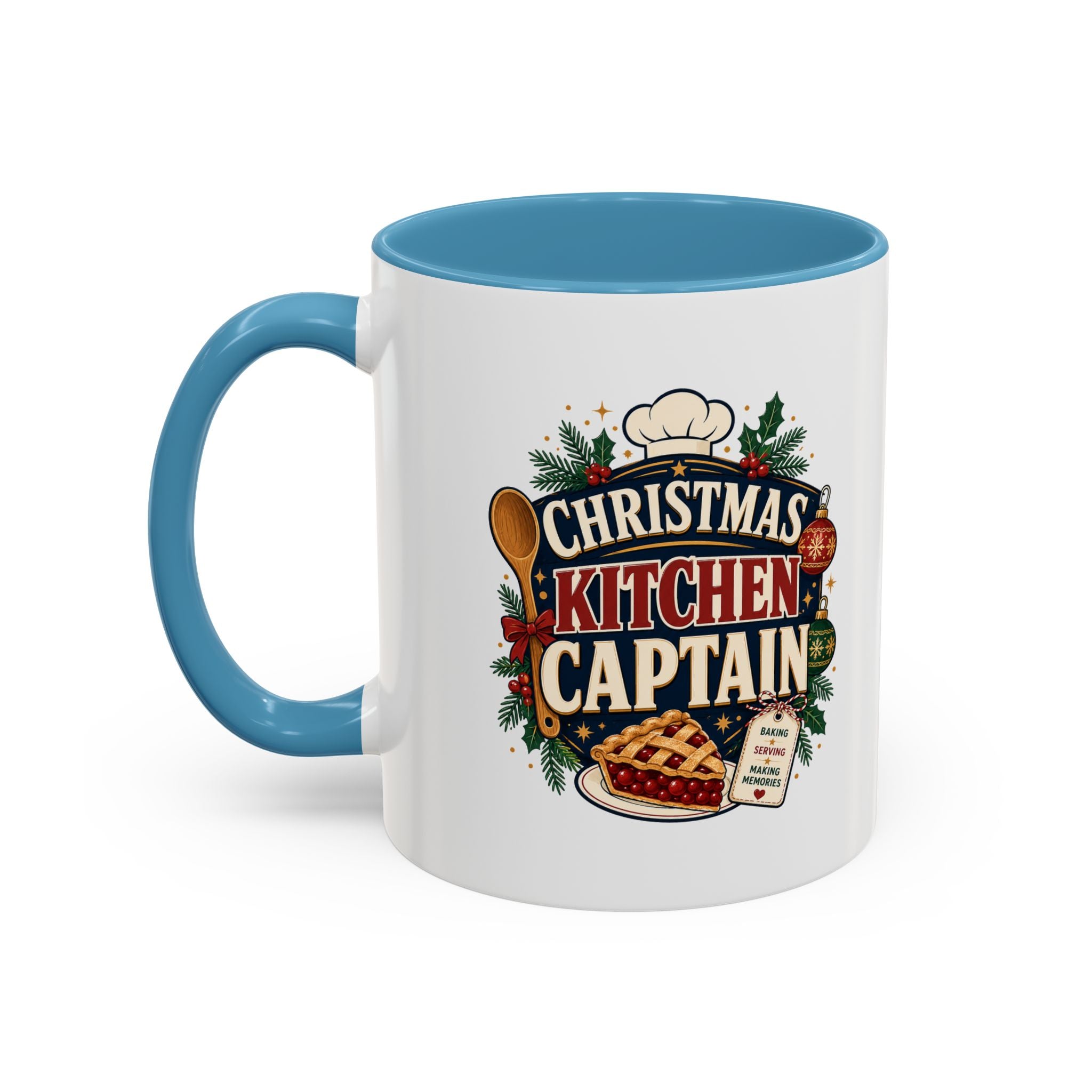 Modern Day Christmas Kitchen Captain Accent Coffee Mug — Holiday Baking Chef Gift (11/15oz)