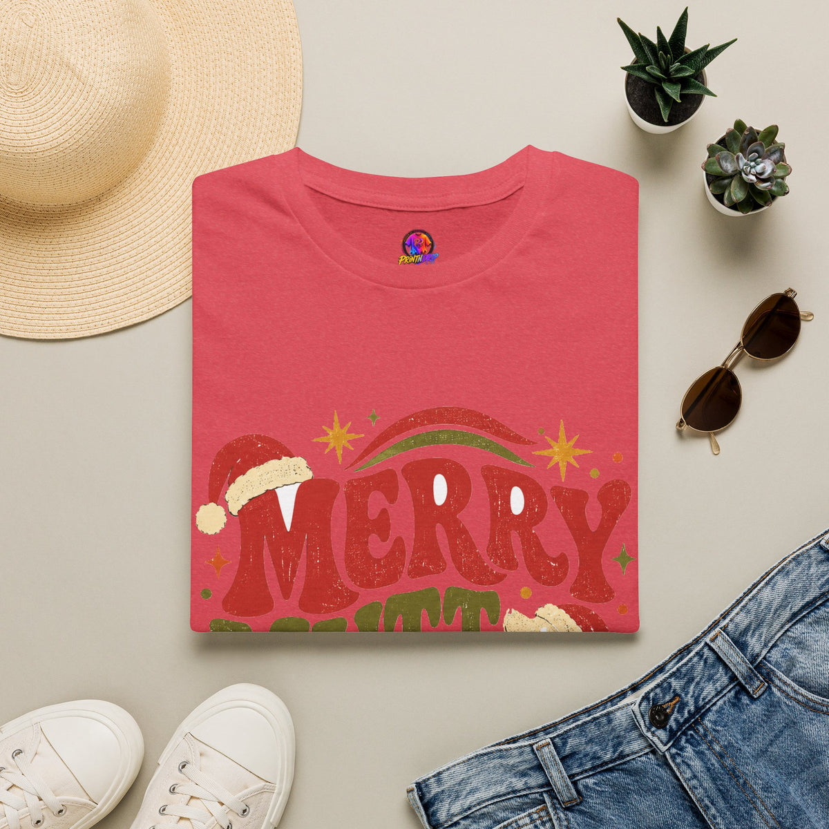 Merry Mutt Club T-Shirt — Retro Christmas Dog Lover Tee