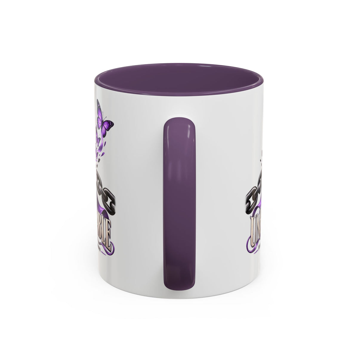Unbreakable Purple Ribbon Coffee Mug —Domestic Violence Awareness Support Accent Mug