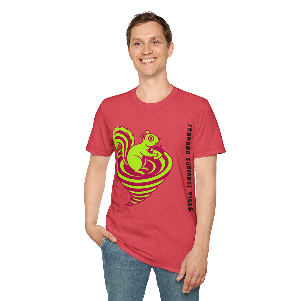 Squirrel Tornado T‑Shirt — Neon Retro Squirrel Whirl Graphic Tee - Trending Now - September 2026