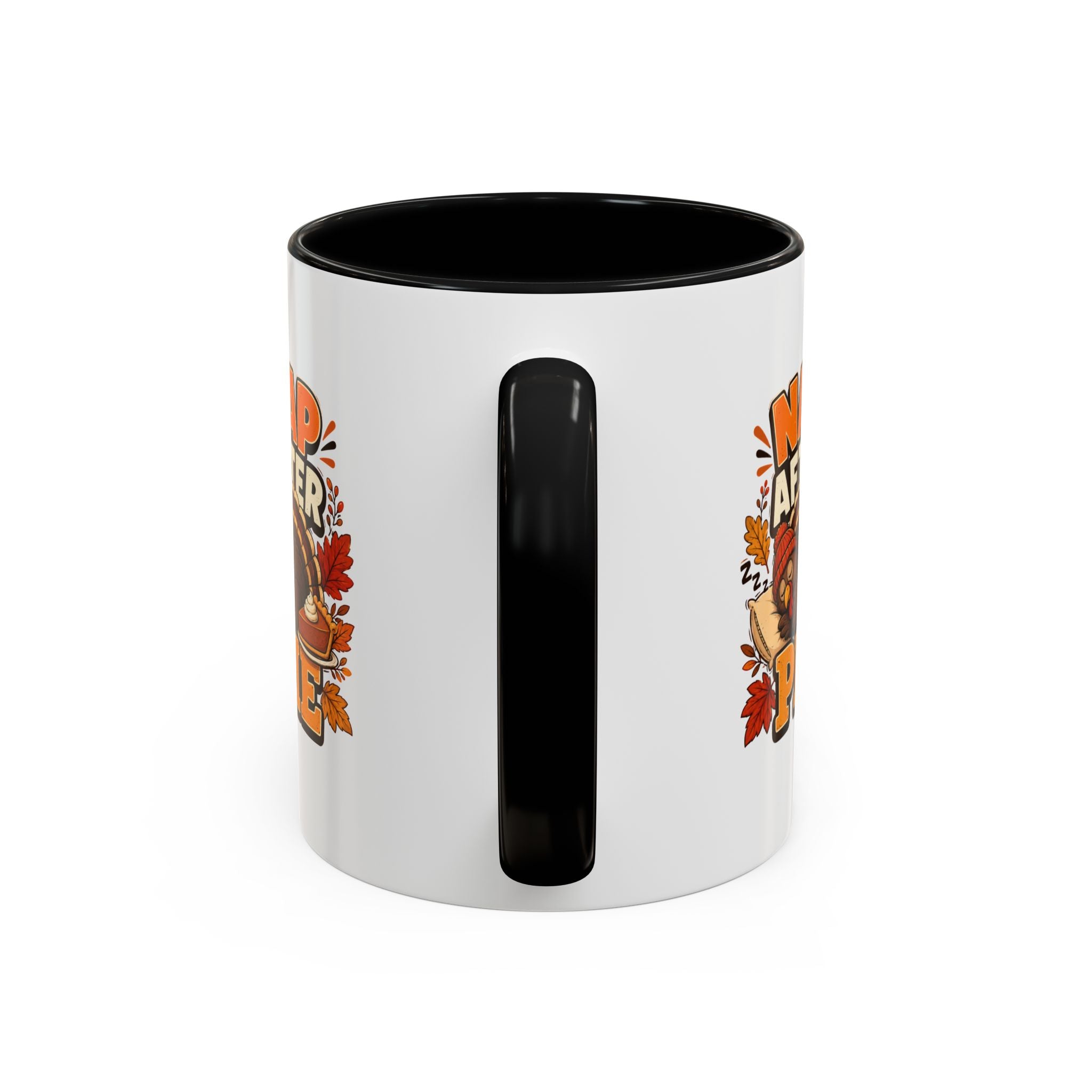 Thanksgiving Mug Nap After Pie Coffee Mug — Thanksgiving Turkey & Fall Leaves  Accent Mug