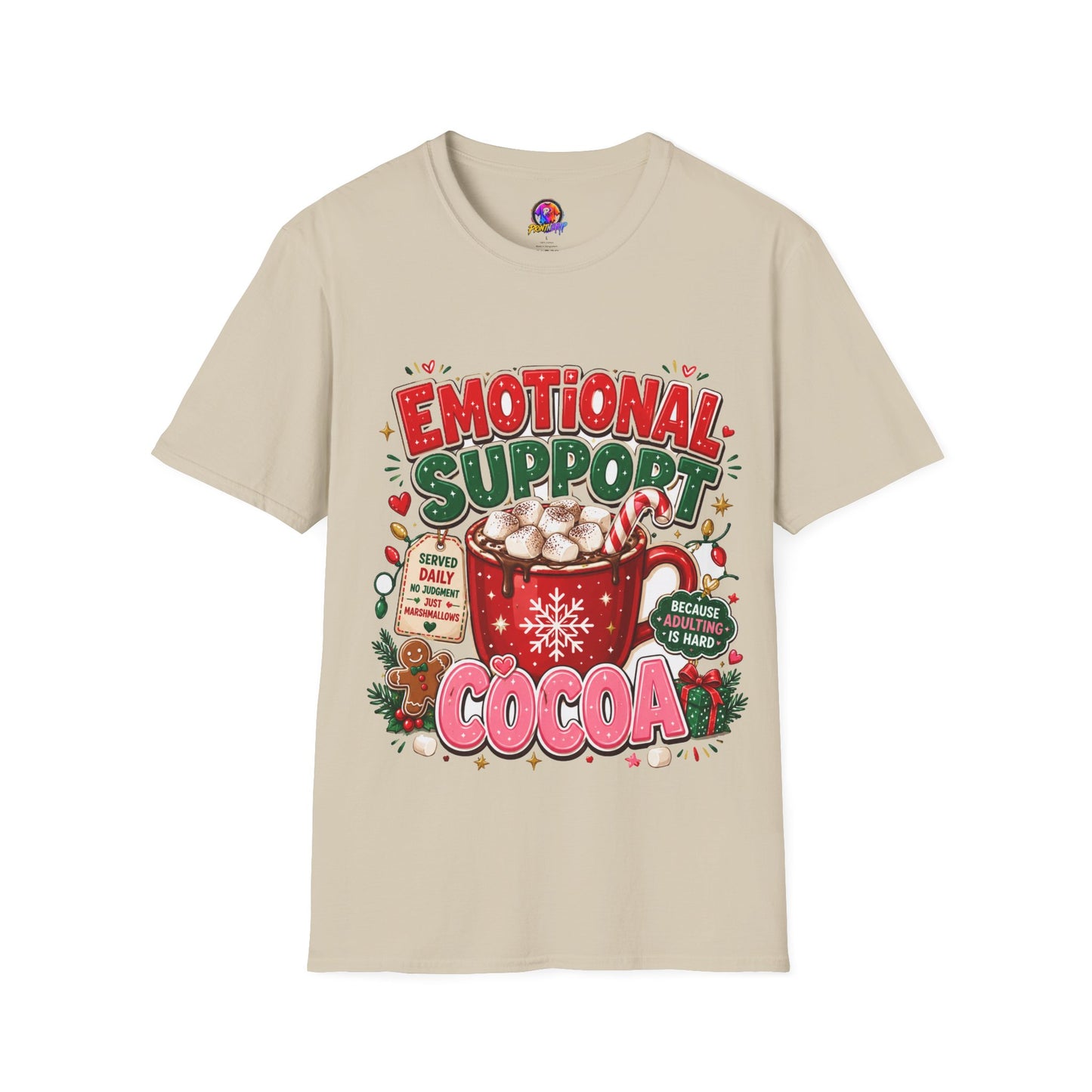 Emotional Support Cocoa T-Shirt — Holiday Hot Chocolate Graphic Tee