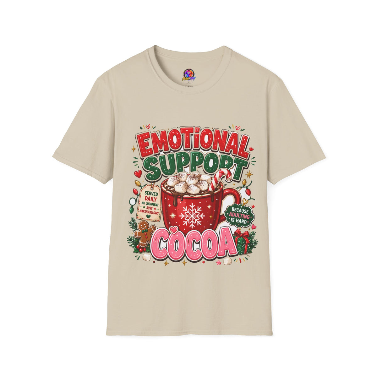 Emotional Support Cocoa T-Shirt — Holiday Hot Chocolate Graphic Tee