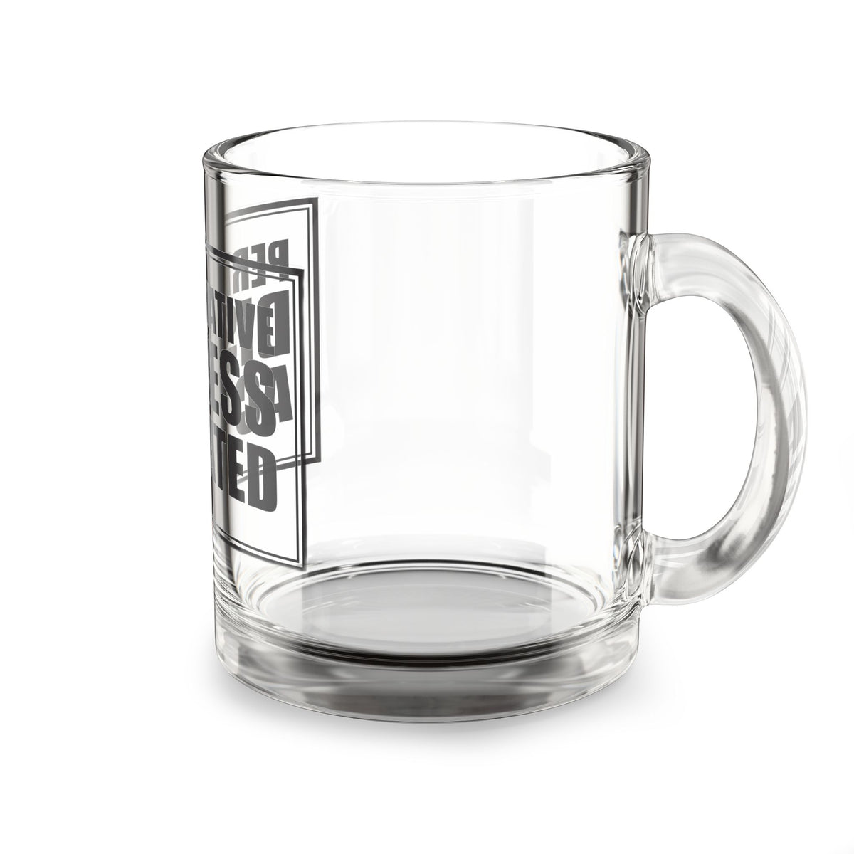 Glass Mug — “Performative Distress Activated” Clear 10oz Novelty Coffee Cup - Trending Now - August 2026 - Funny Mugs