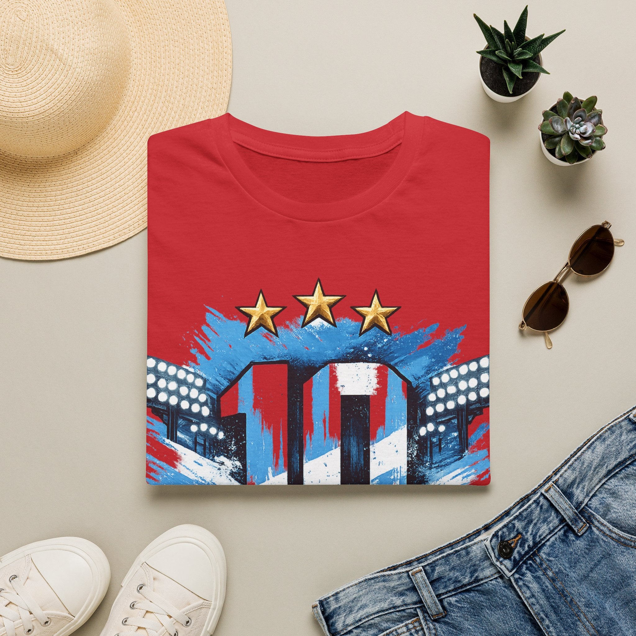 Argentina Soccer Fan T-Shirt — 'La Nuestra' #10 Jersey Design