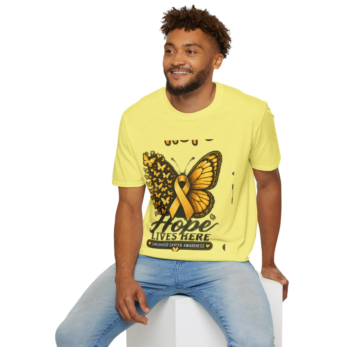 Hope Lives Here Childhood Cancer Awareness T-Shirt
