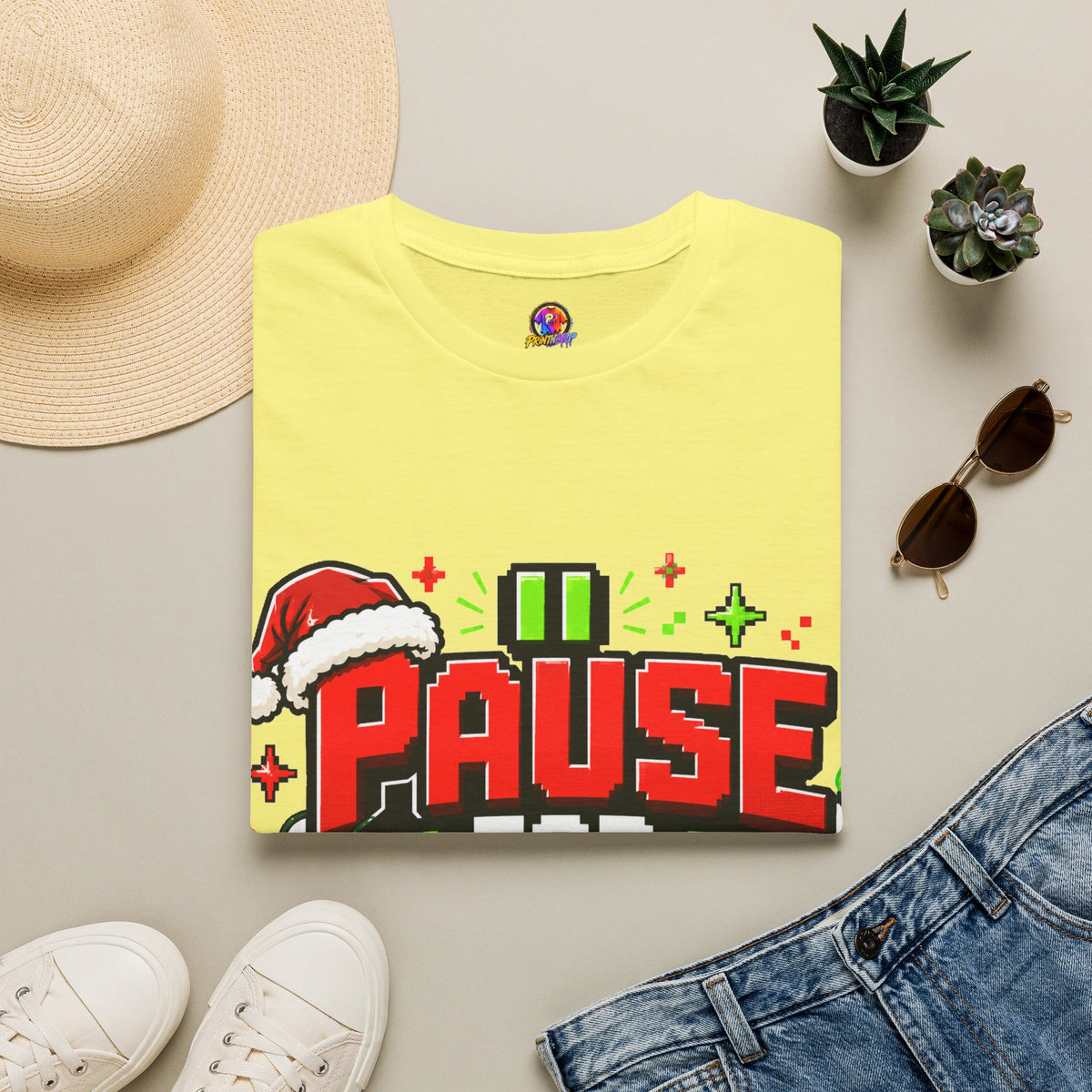 T-Shirt — "Pause for Presents" Christmas Gamer Tee