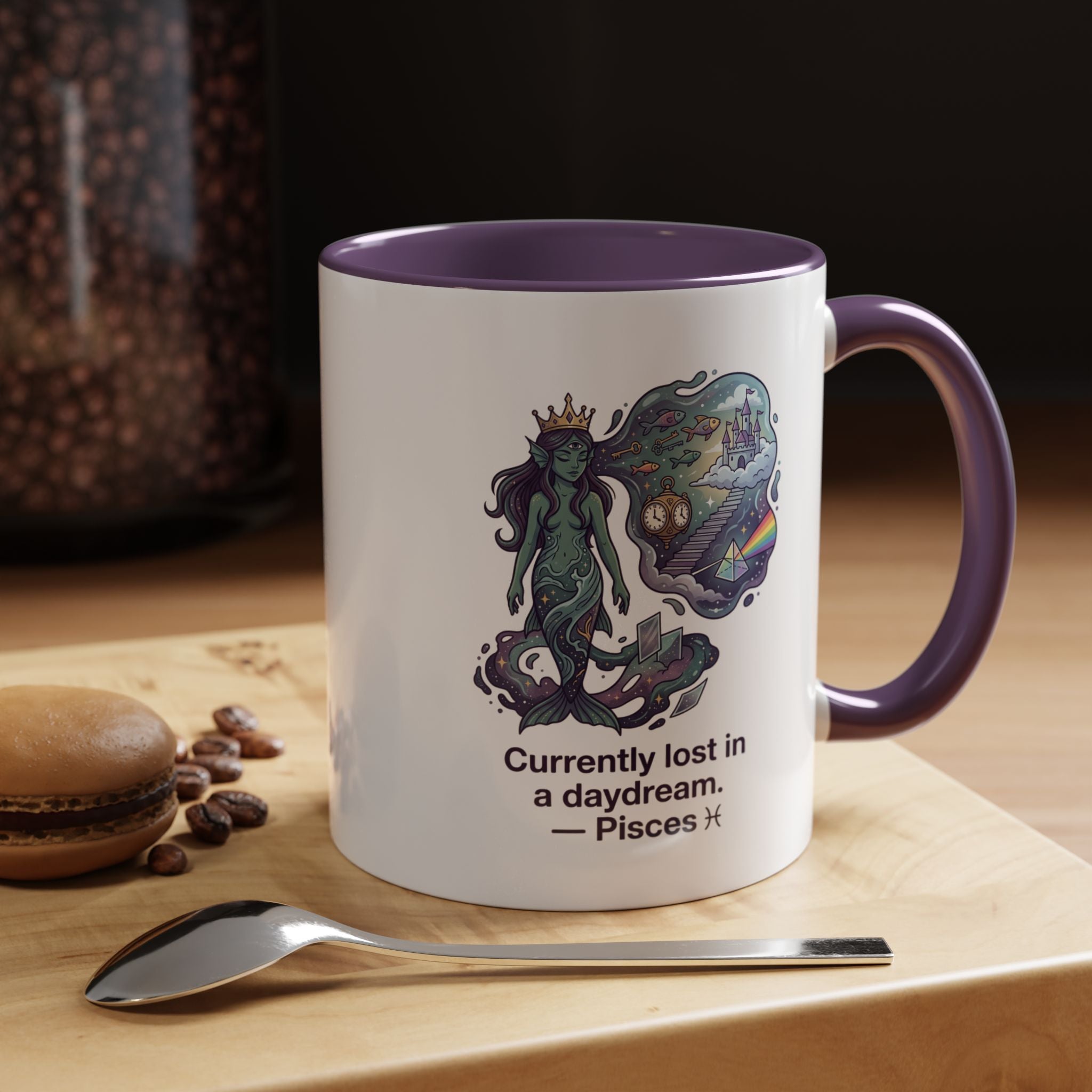 Pisces Daydream Accent Coffee Mug — "Currently lost in a daydream" Astrological Zodiac Gift