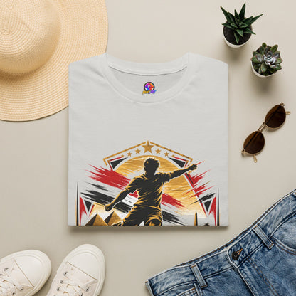 Egypt Soccer Player Nile Fire Graphic T-Shirt — Retro Athletic Team Tee