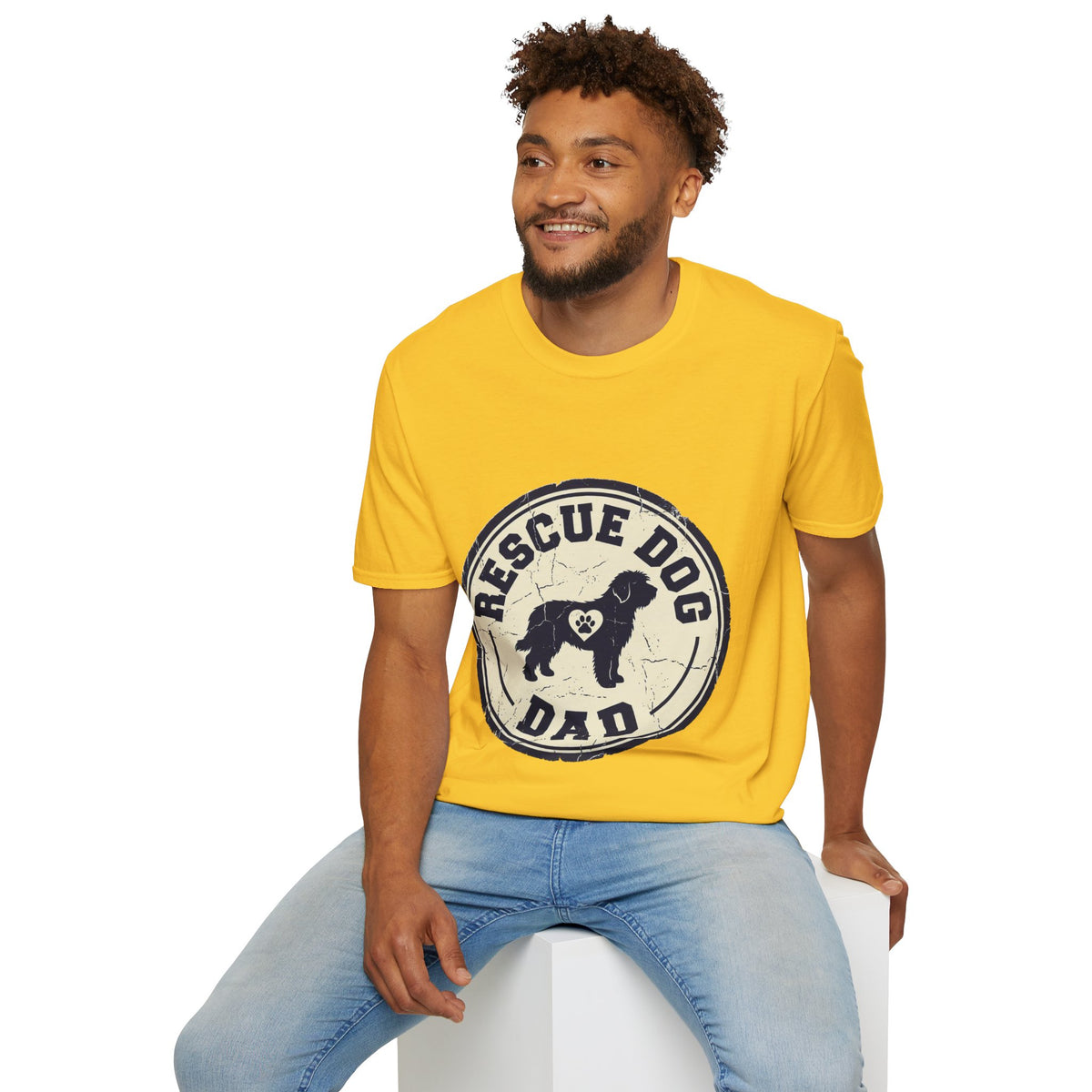 Rescue Dog Dad T-Shirt – Vintage Shelter Pup Support Tee