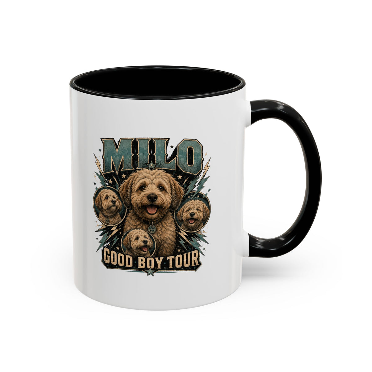 Milo Bailey Dog Dad Mom Milo "Good Boy Tour" Accent Coffee Mug – Personalized Dog Lover Gift