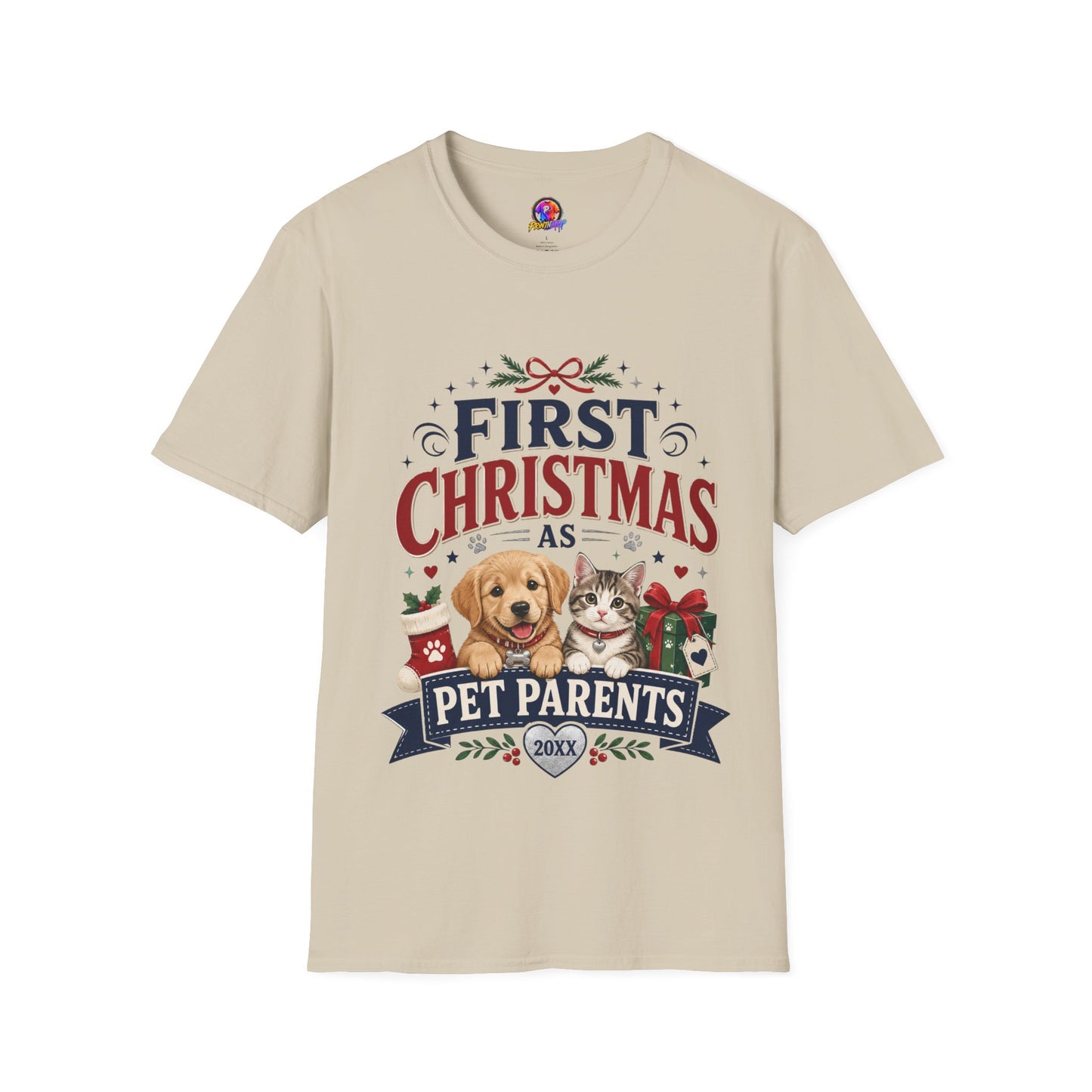 T-Shirt — "First Christmas as Pet Parents" Holiday Tee
