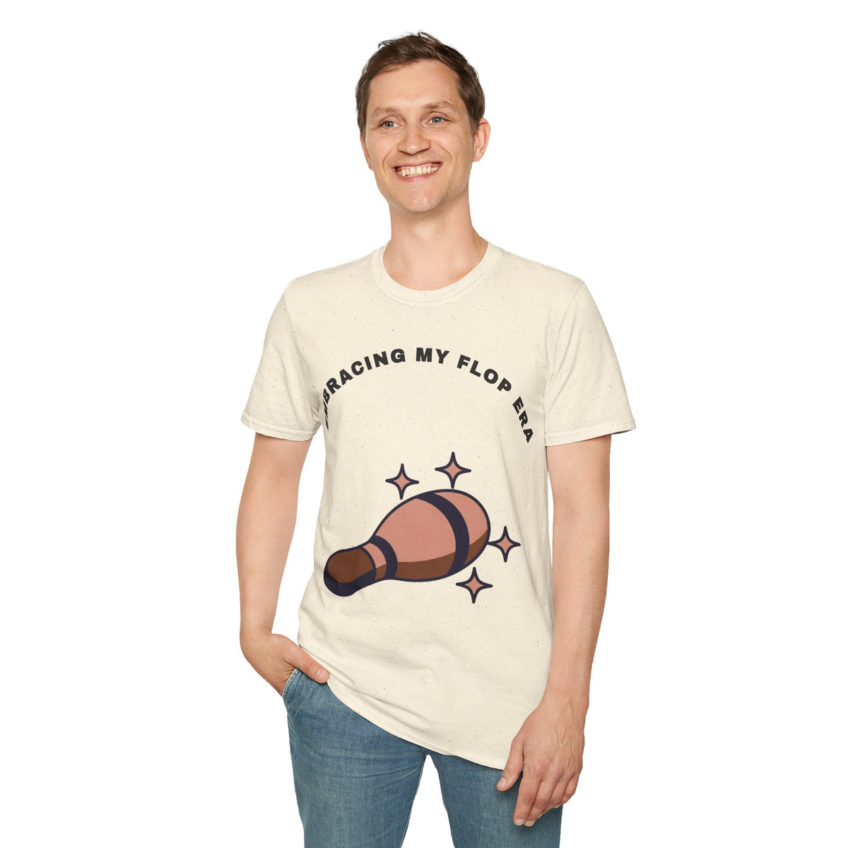 T-Shirt — "Embracing My Flop Era" Funny Self-Love Graphic Tee (Bowling Pin Design) - Trending Now - September 2026