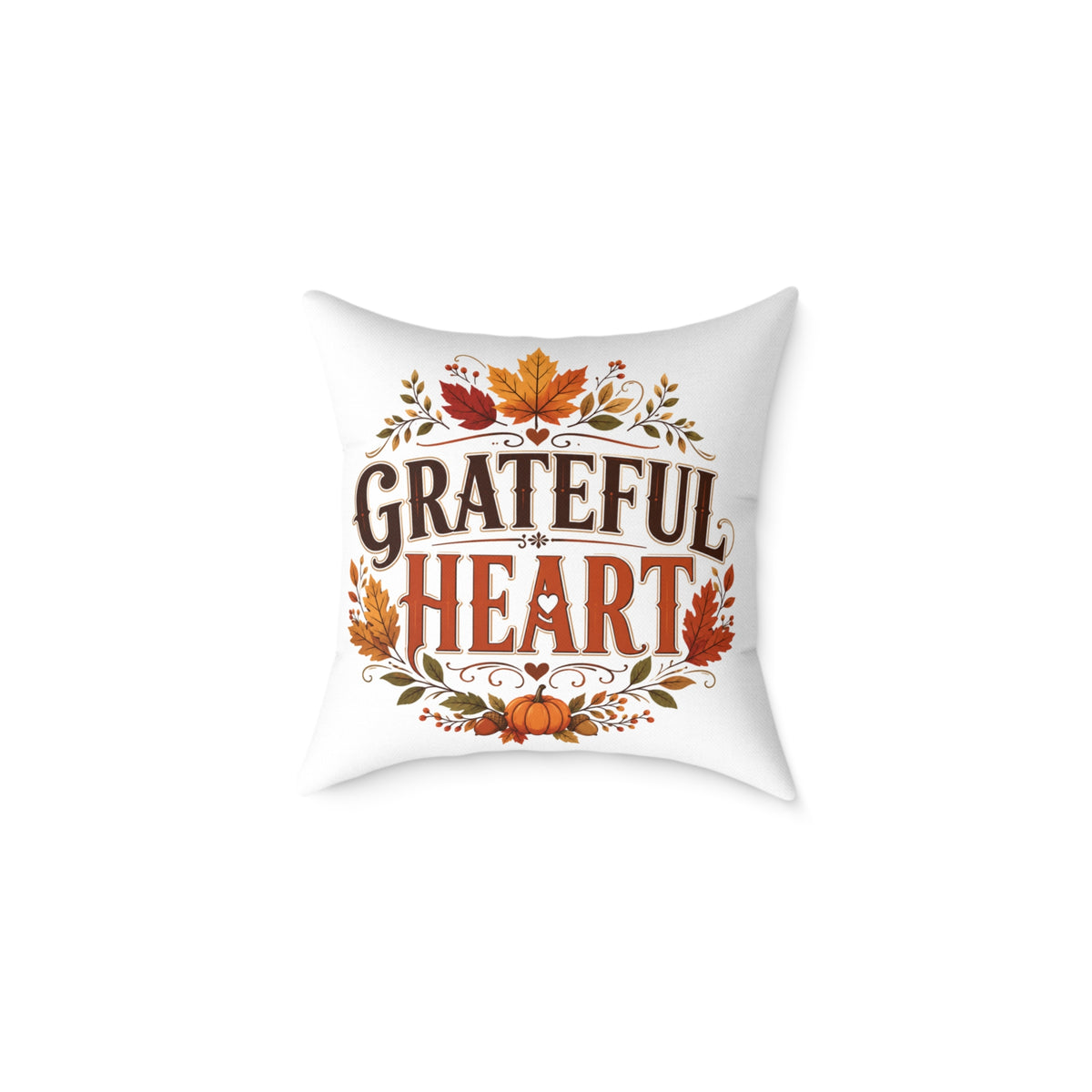 Thanksgiving Grateful Heart Fall Pillow — Thanksgiving Autumn Decorative Throw Pillow