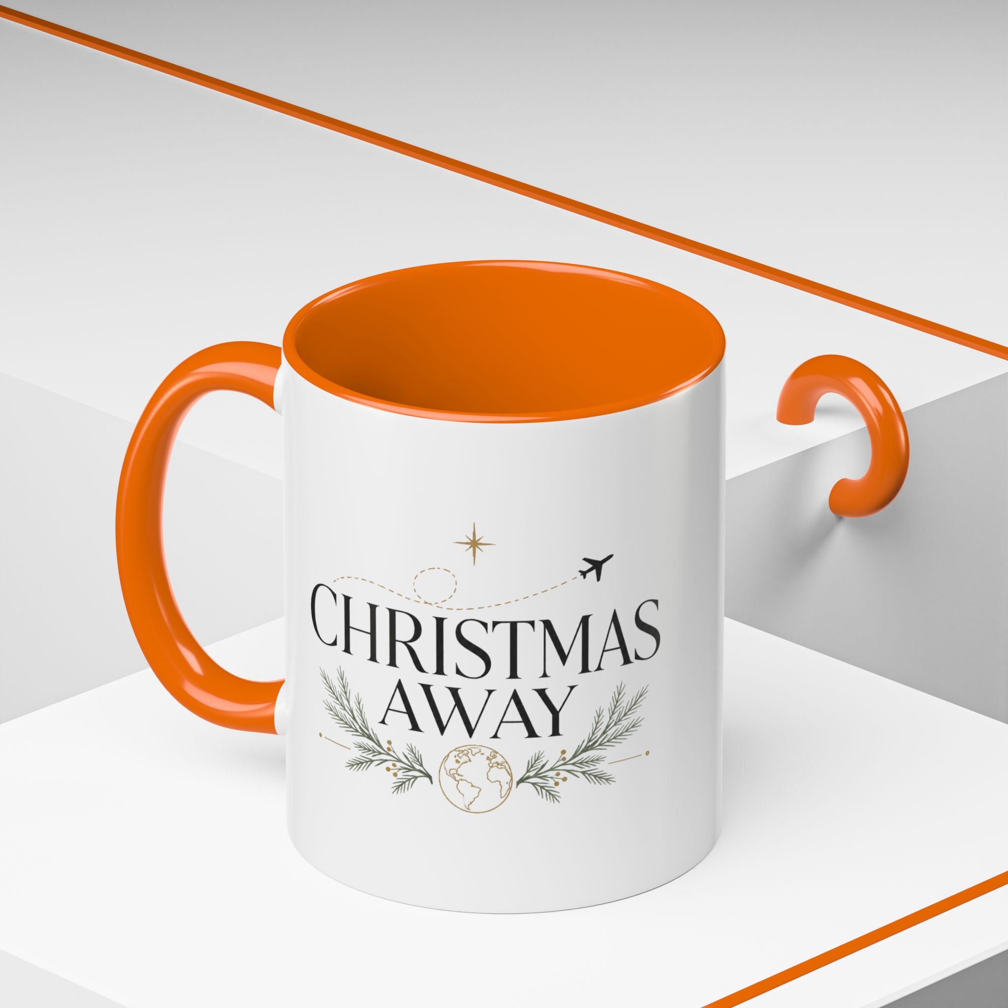 Christmas Away Accent Coffee Mug — Holiday Travel Coffee Cup