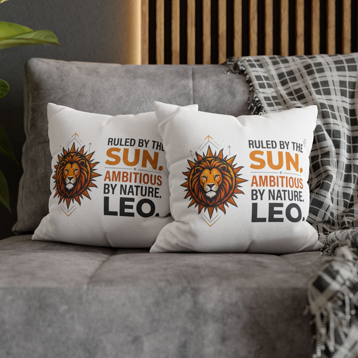 Leo Zodiac Ruled By The Sun Spun Polyester Square Pillowcase