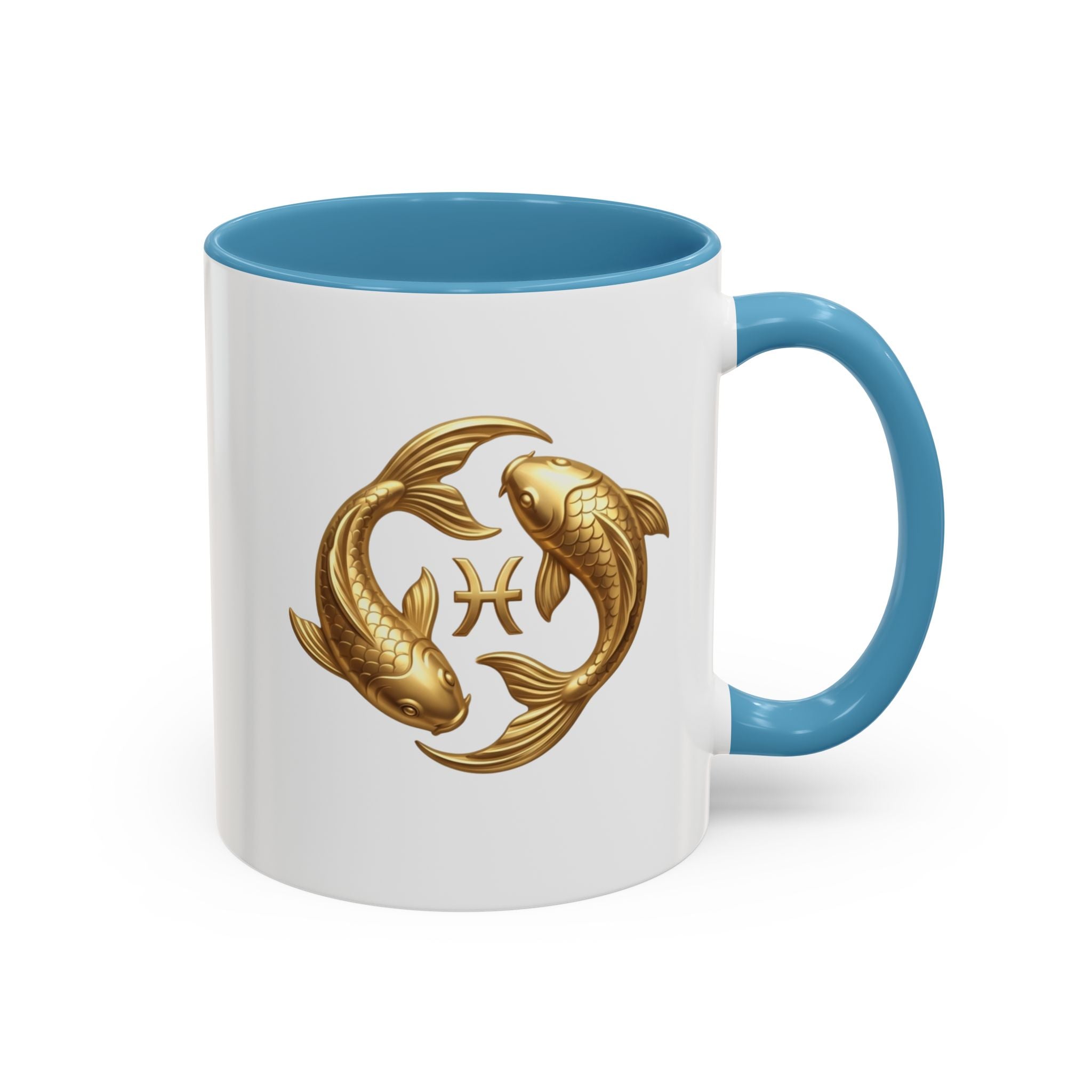 Pisces Zodiac Coffee Mug – Gold Koi Fish Horoscope Accent Mug