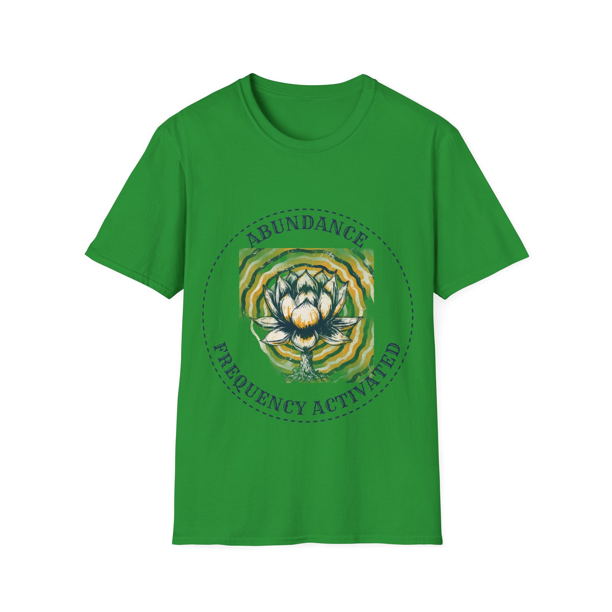 Abundance Frequency Activated Lotus Badge Tee - Spiritual Manifestation Graphic T-Shirt - Trending Now - September 2026