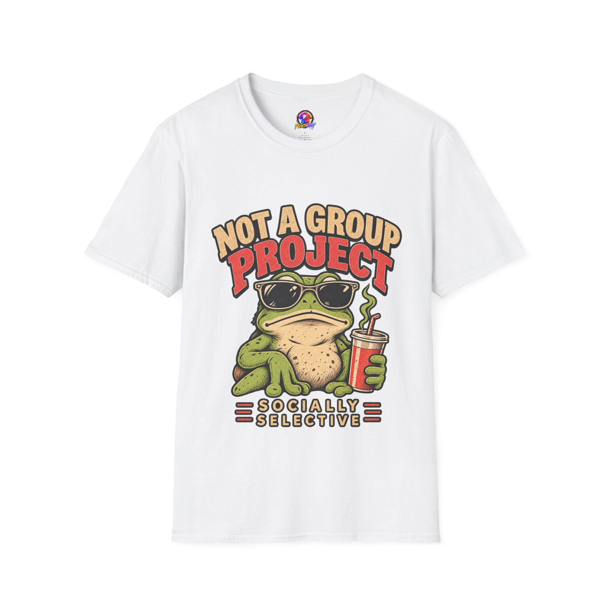 Not a Group Project Frog T-Shirt — "Socially Selective" Funny Introvert Tee