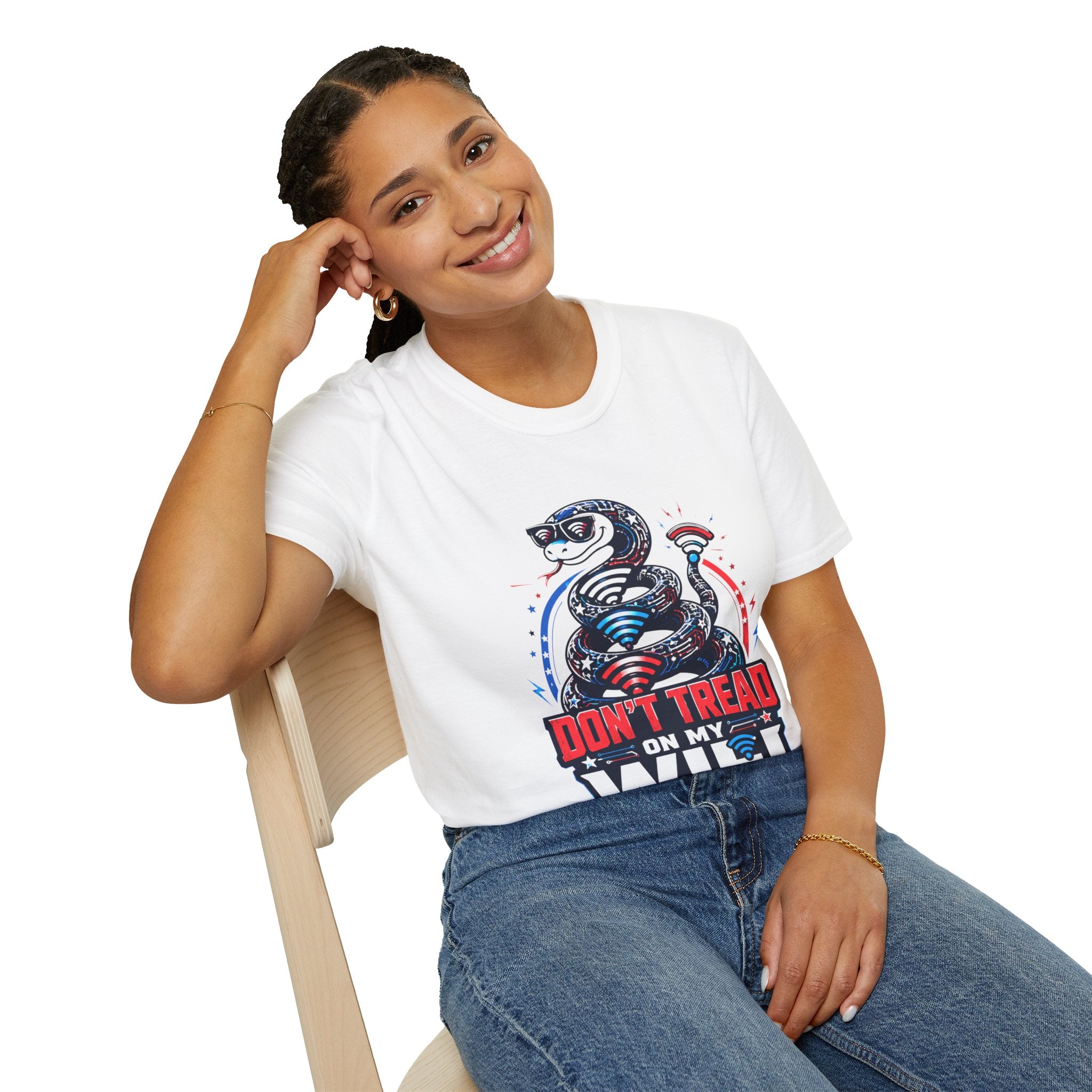 Don’t Tread on My WiFi T-Shirt — Patriotic Gadsden Snake WiFi Tee