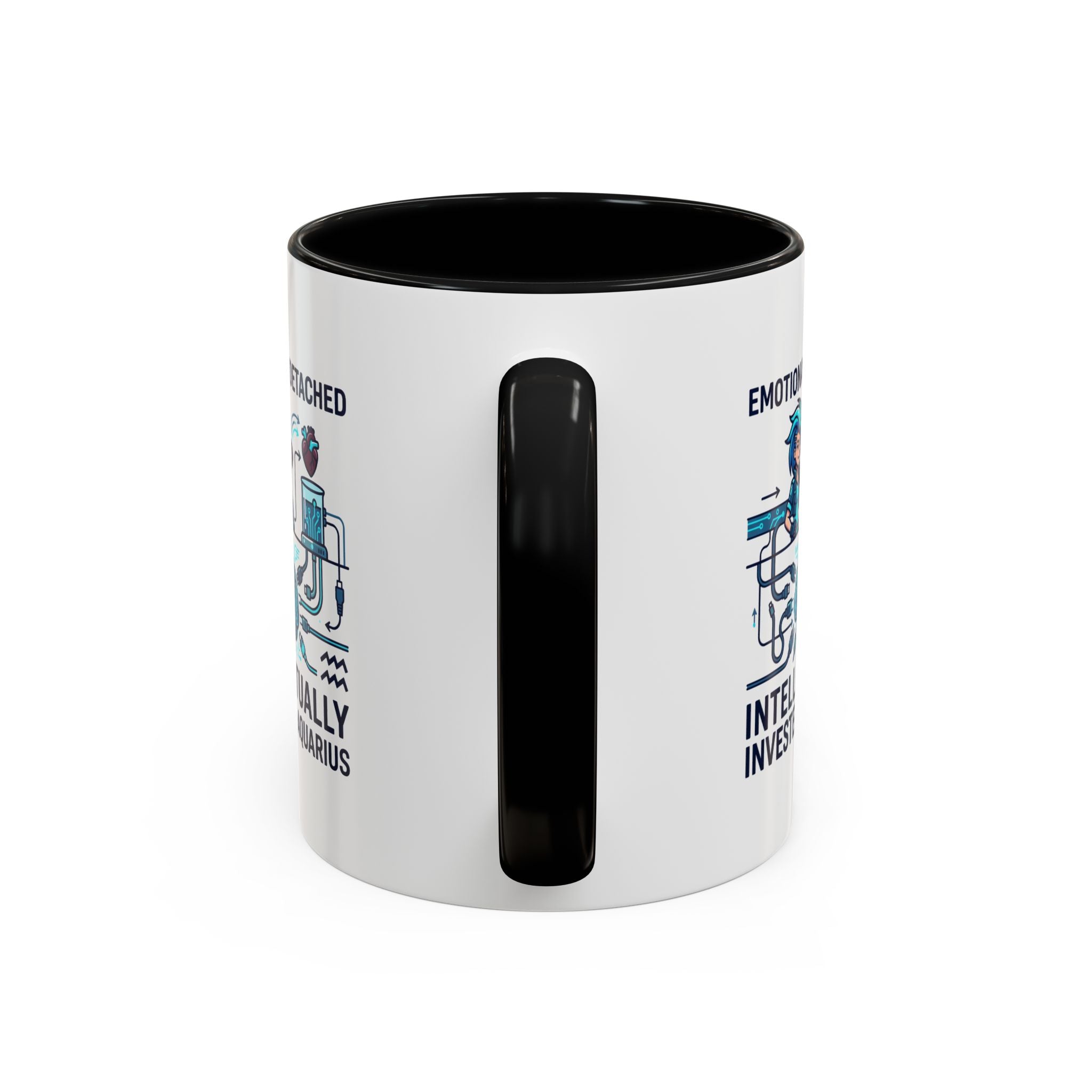 Aquarius Coffee Mug - "Emotionally Detached, Intellectually Invested" Accent Mug 11oz