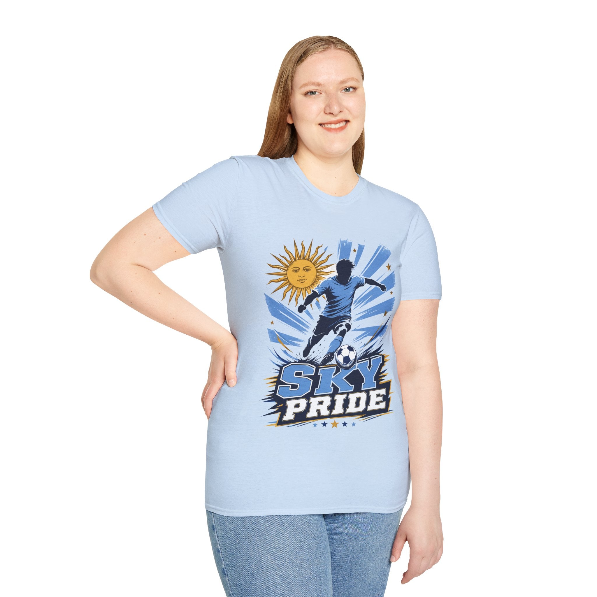 Uruguay Soccer Sky Pride T-Shirt — Argentina Sun Football Graphic Tee