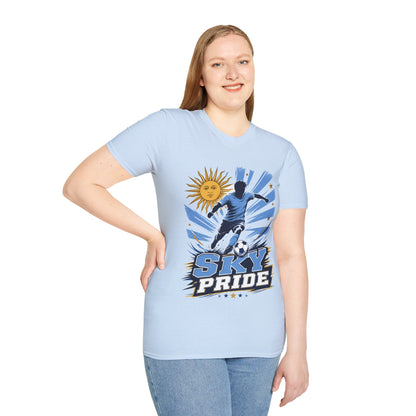 Uruguay Soccer Sky Pride T-Shirt — Argentina Sun Football Graphic Tee