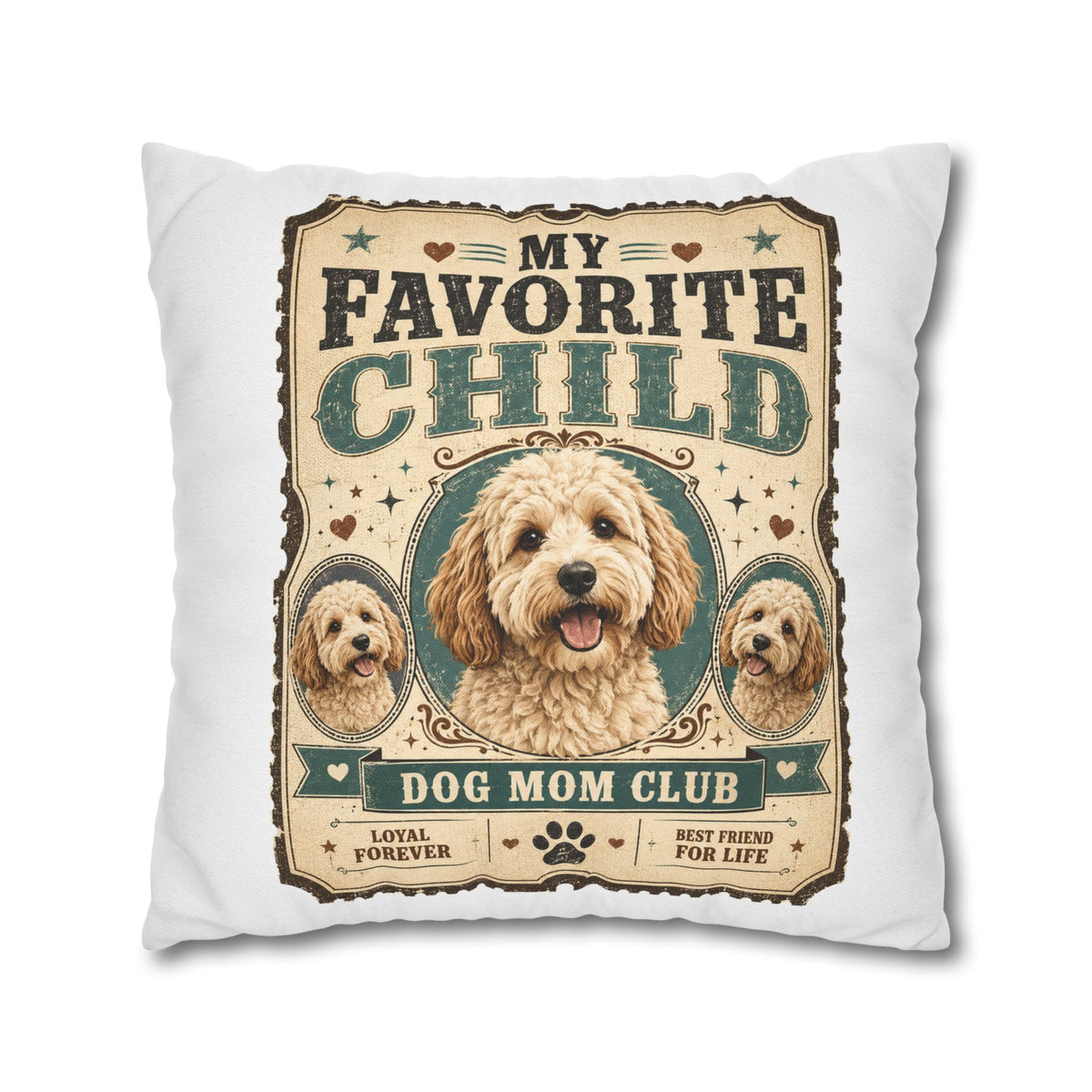 My Favorite Child Dog Mom Club Pillowcase Milo Bailey Dog Dad Mom – Cute Doodle Pet Throw Pillow