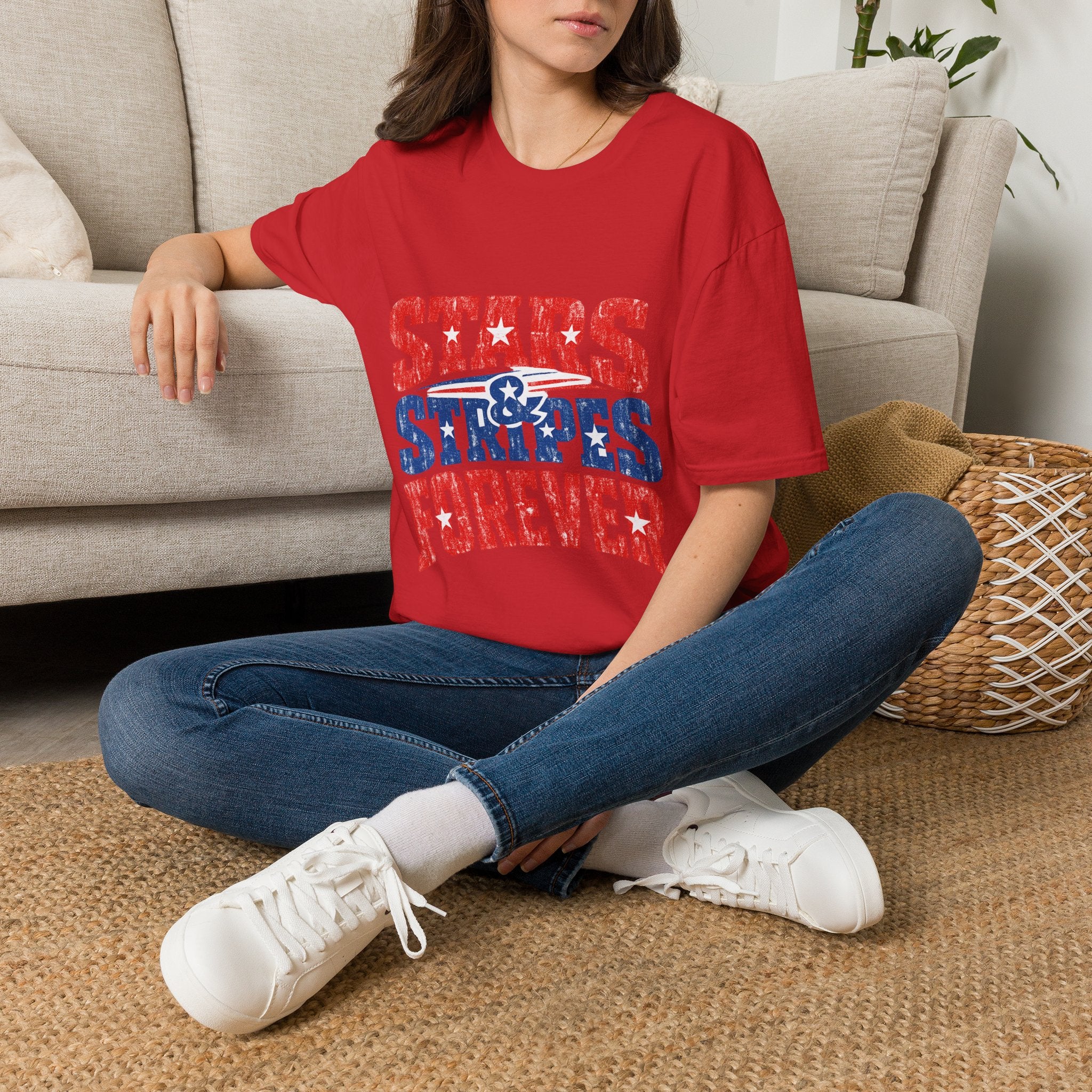 USA Stars & Stripes Forever T-Shirt — Patriotic Red White Blue Graphic Tee