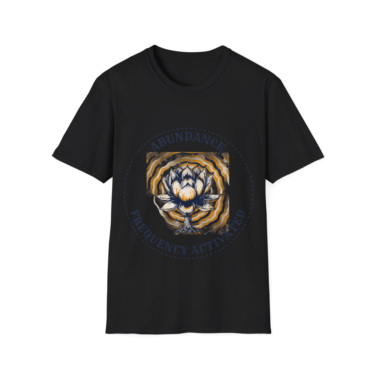 Abundance Frequency Activated Lotus Badge Tee - Spiritual Manifestation Graphic T-Shirt - Trending Now - September 2026