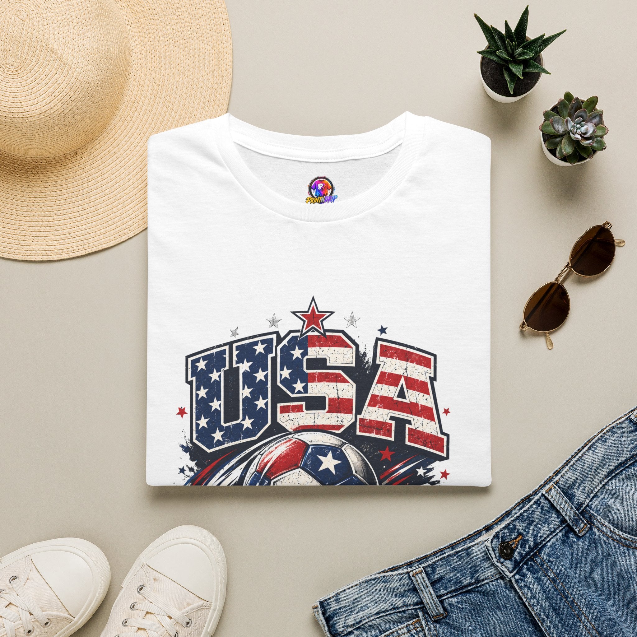 USA Stars & Goals Soccer T-Shirt