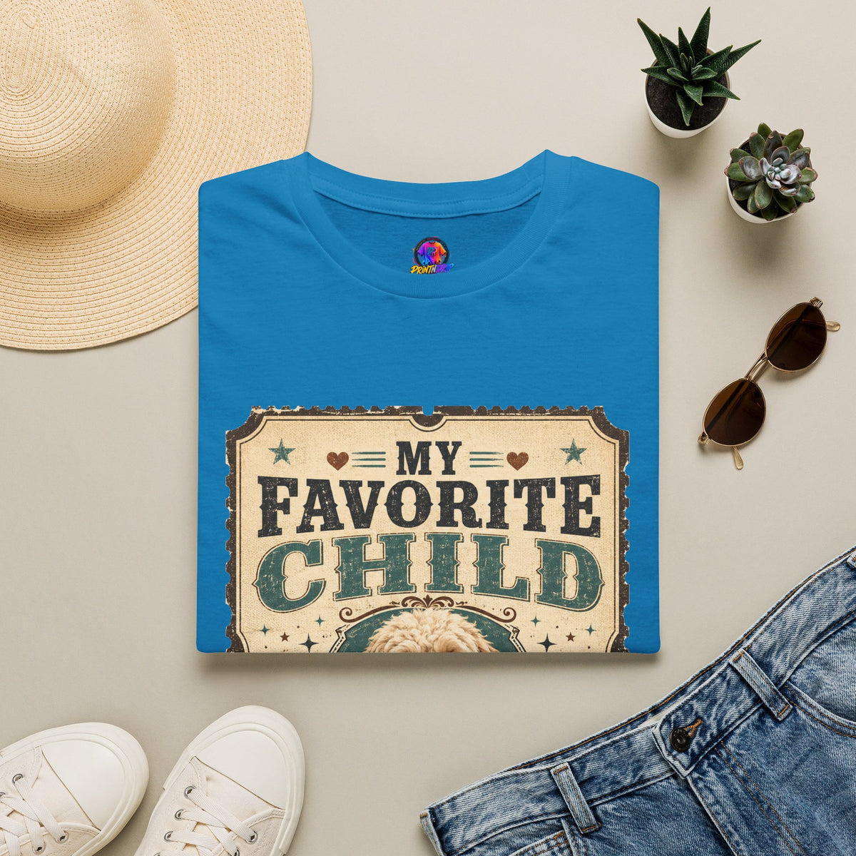 Favorite Child T-Shirt — "My Favorite Child" Dog Mom Club Vintage Tee