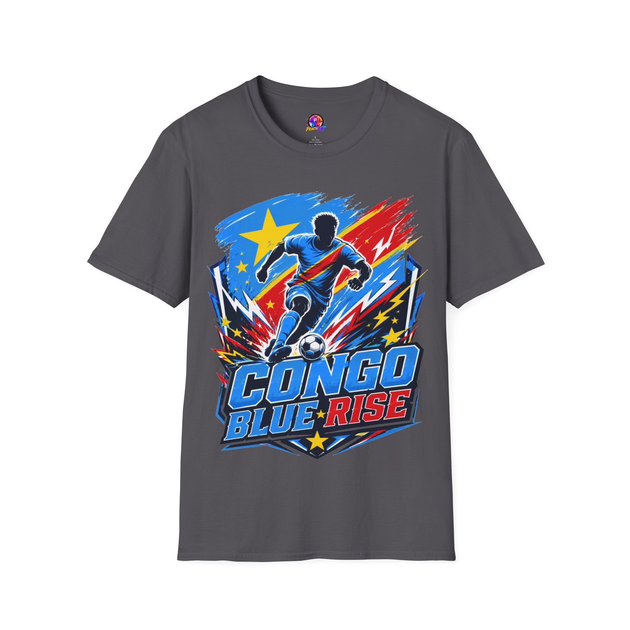 Congo Soccer T-Shirt — Congo Blue Rise Football Fan Tee