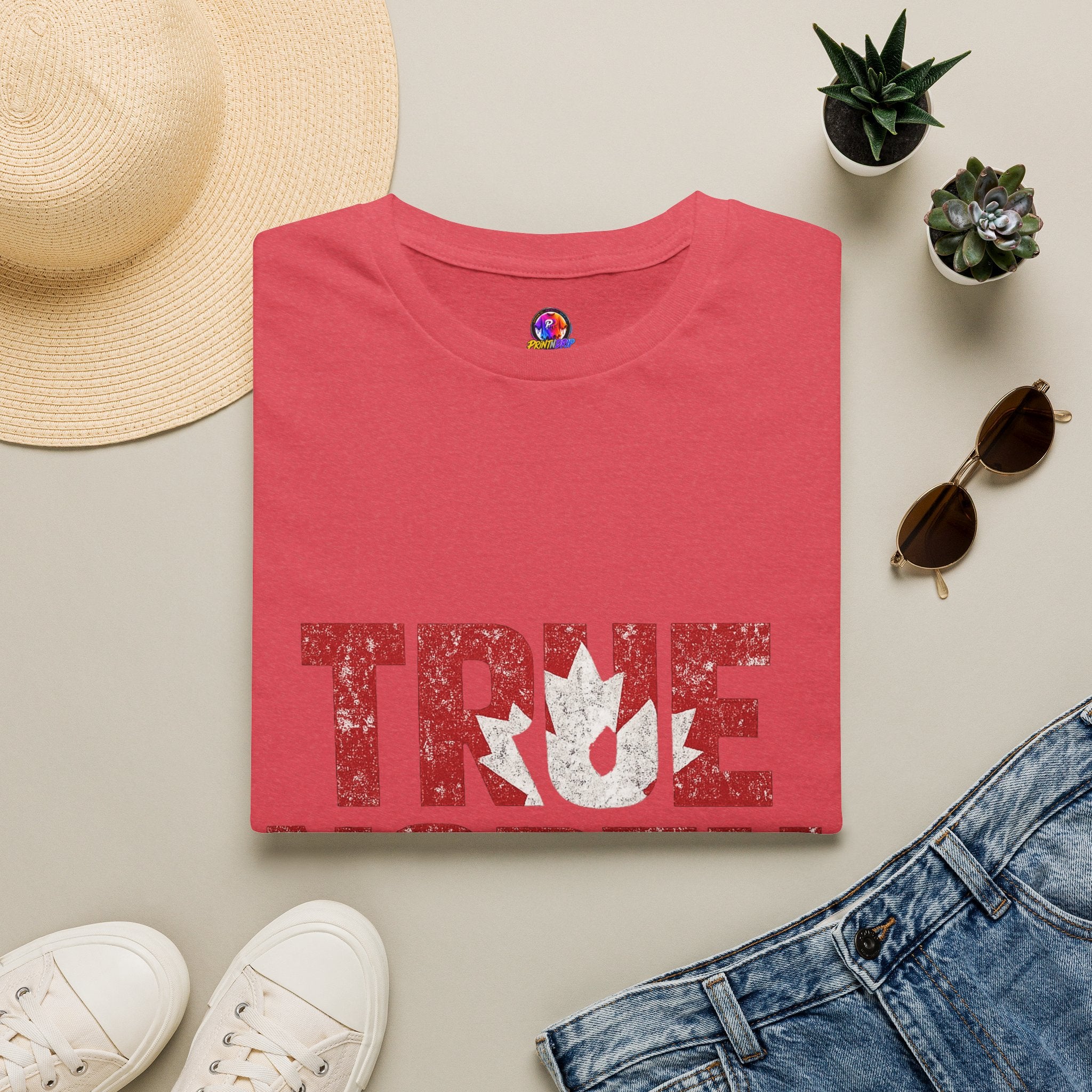 Canada True North Football T-Shirt — Vintage Canadian Maple Leaf Team Tee