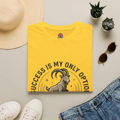 Capricorn Goat T-Shirt — "Success Is My Only Option" Motivational Zodiac Tee