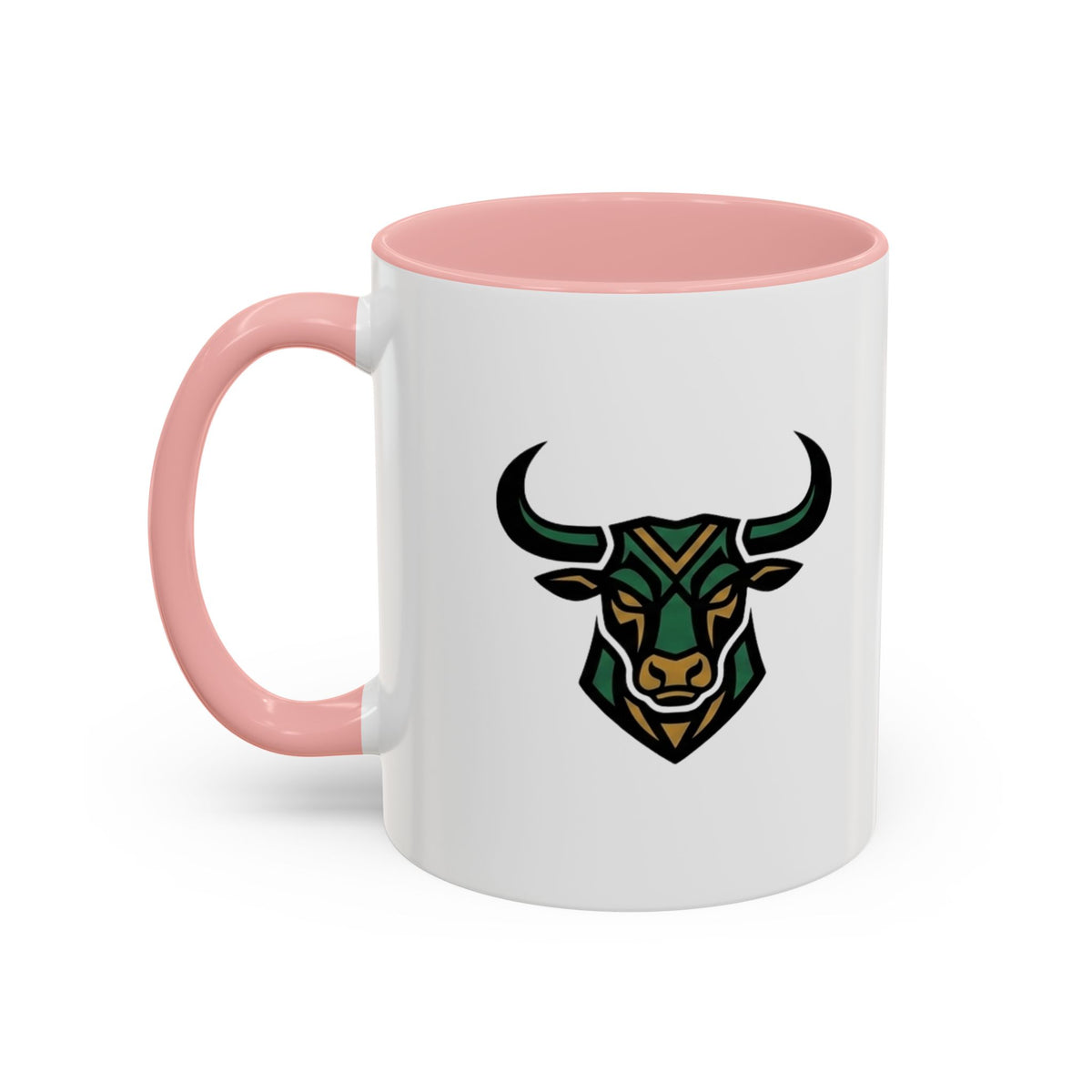 Taurus Geometric Bull Accent Coffee Mug –  Tribal Bull Head Ceramic Mug