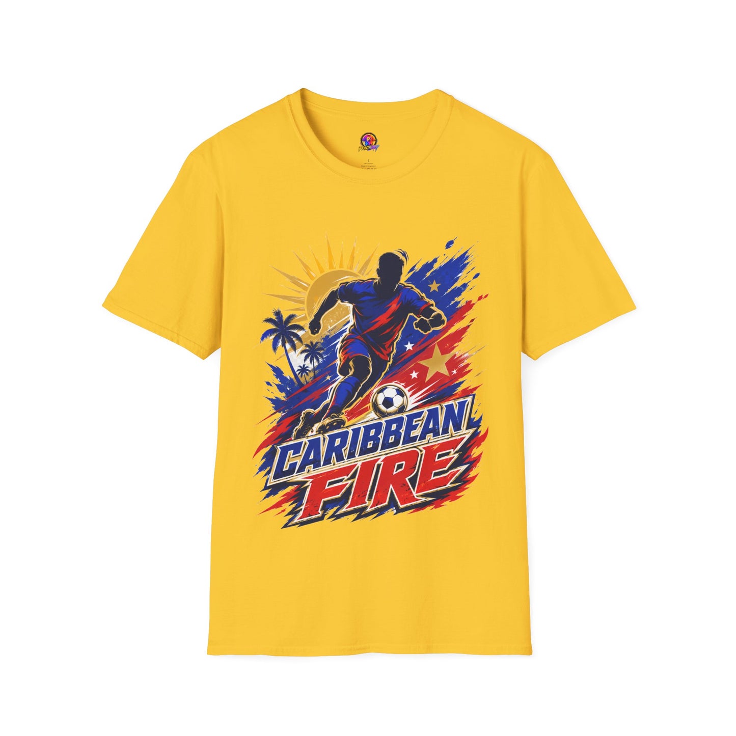 Haiti Soccer T-Shirt — Caribbean Fire Graphic Tee