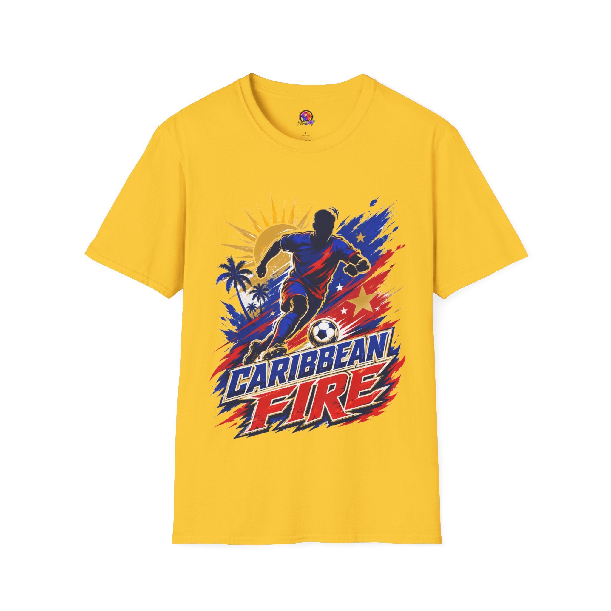 Haiti Soccer T-Shirt — Caribbean Fire Graphic Tee
