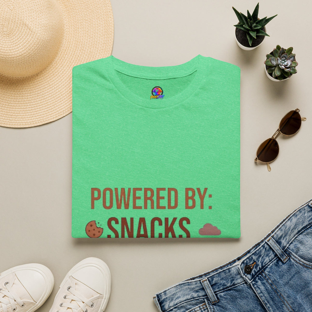 Taurus  Powered By: Snacks, Naps & Stubbornness T-Shirt — Funny Cozy Casual Tee