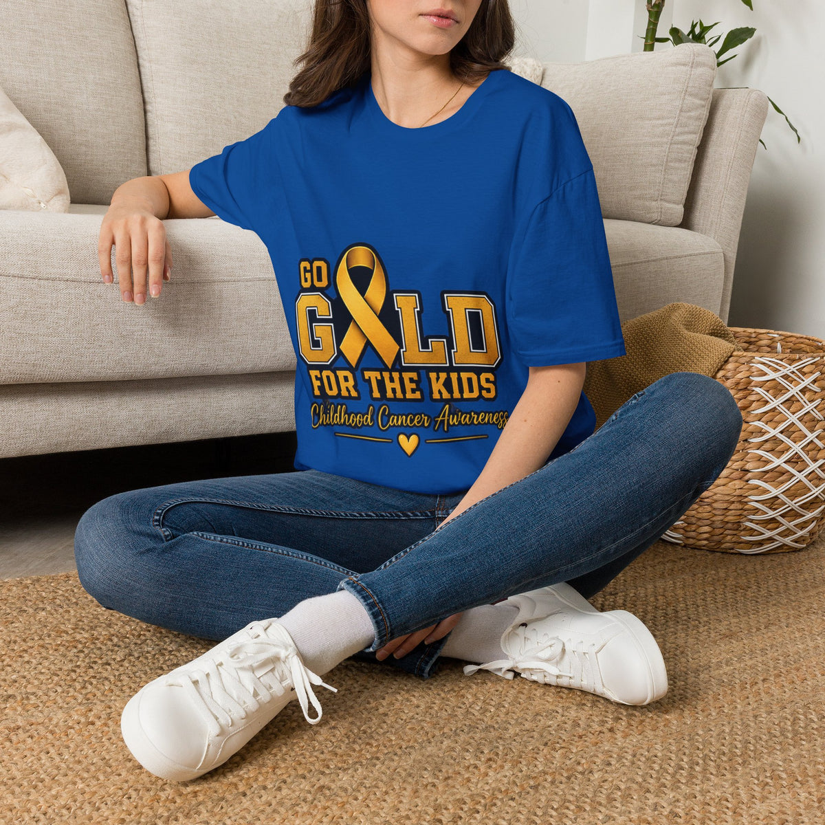 Go Gold For The Kids T-Shirt — Childhood Cancer Awareness Ribbon Tee