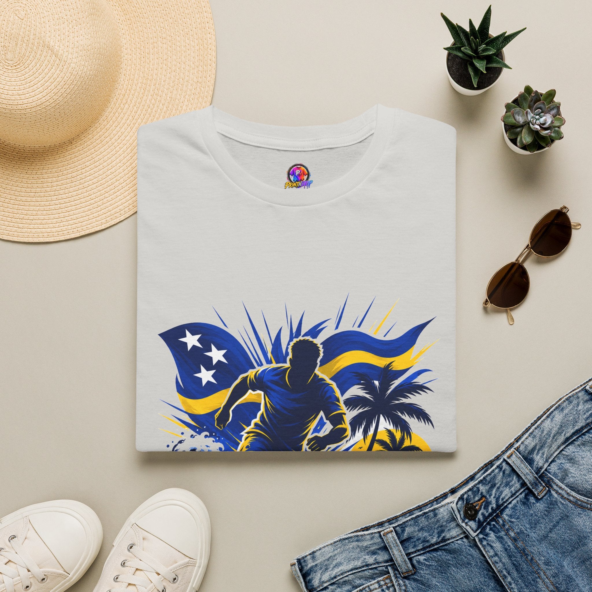 Curacao Island Victory T-Shirt — Tropical Surf Soccer Graphic Tee