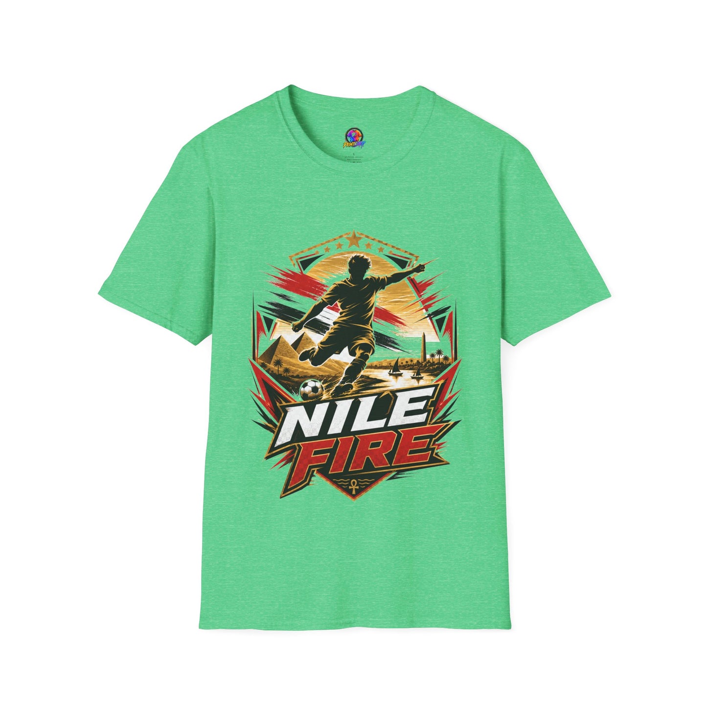 Egypt Soccer Player Nile Fire Graphic T-Shirt — Retro Athletic Team Tee