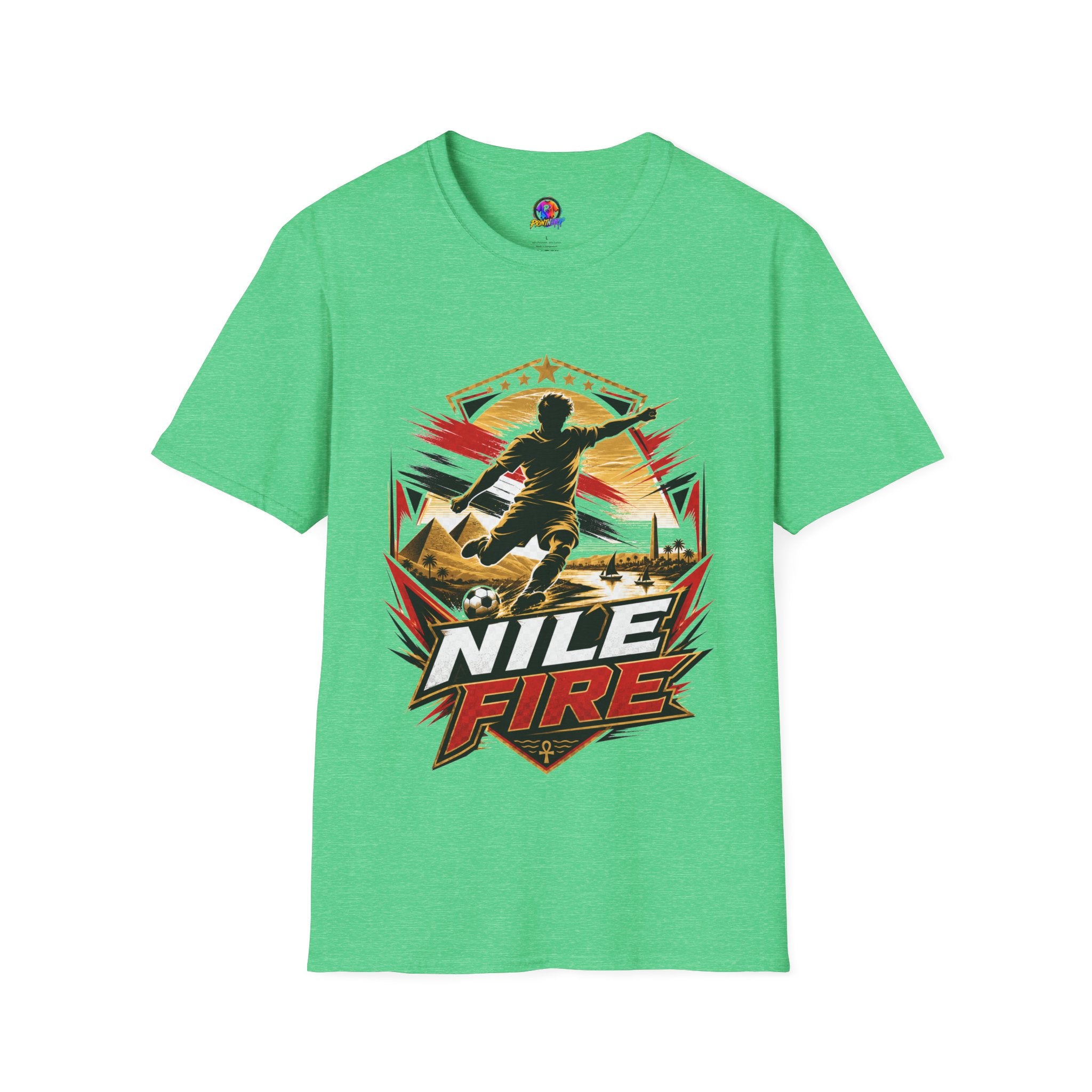 Egypt Soccer Player Nile Fire Graphic T-Shirt — Retro Athletic Team Tee
