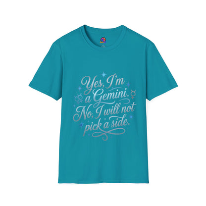 Yes, I'm a Gemini T-Shirt — Funny Zodiac Astrology Tee (“No, I will not pick a side”)