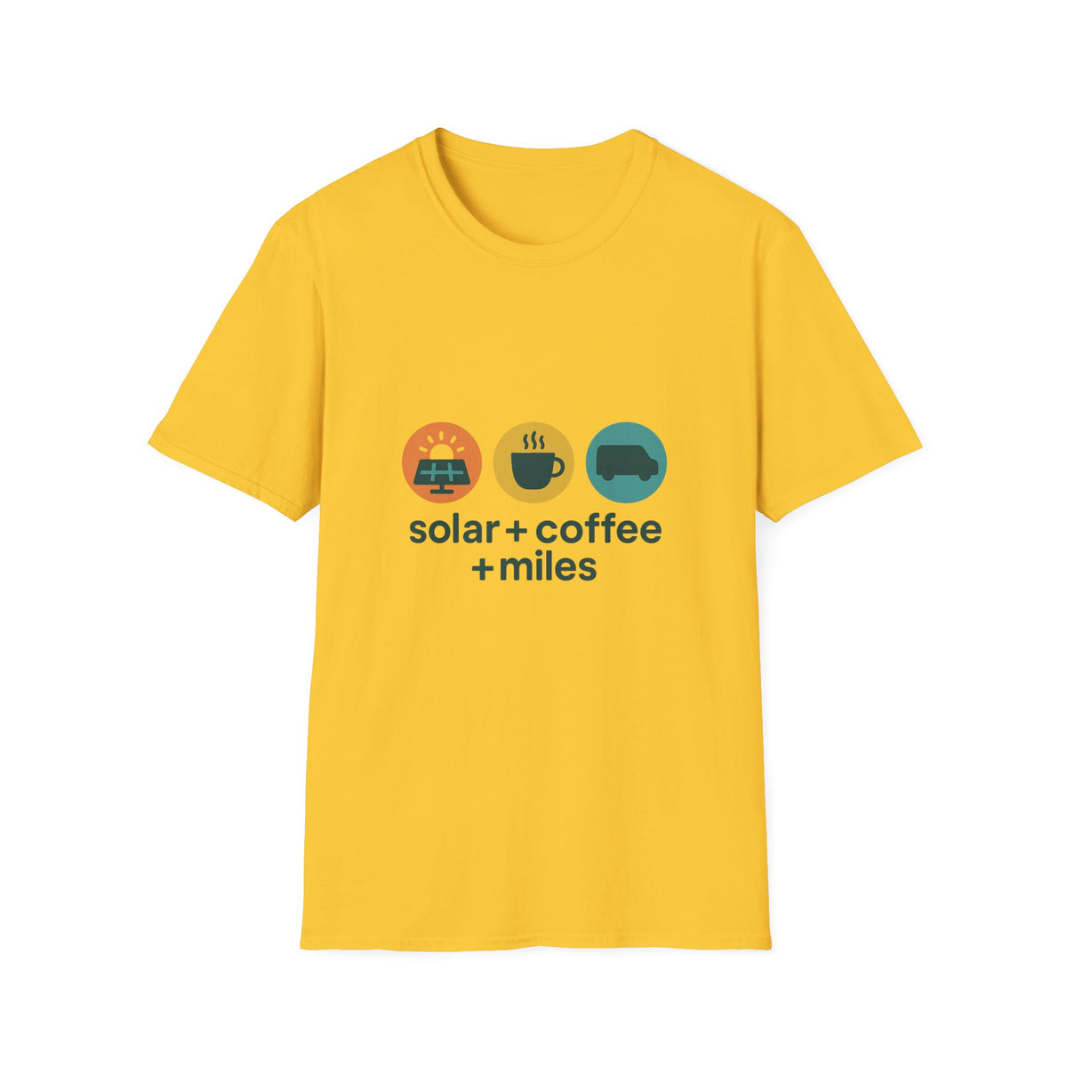 Minimalist Coffee & Camper Icons T-Shirt — Cozy Road Trip Vibes - Trending Now - August 2026